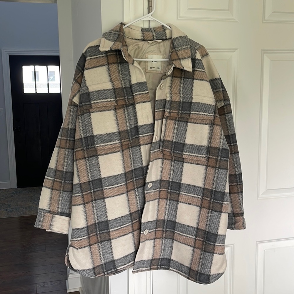 NWT Abercrombie & Fitch super soft plaid print “Shacket” SZ XL